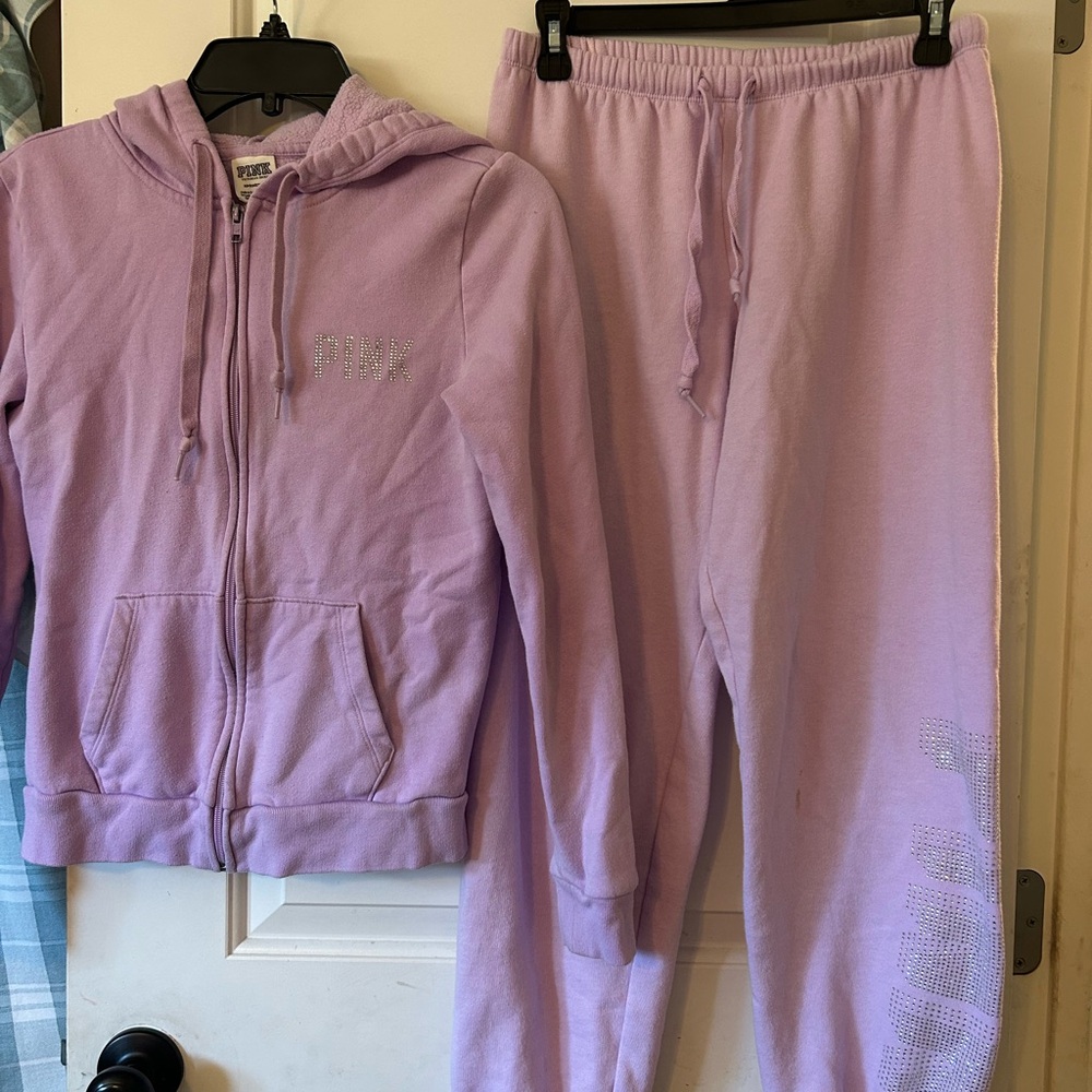 Victoria’s Secret pink sweatshirt and joggers small